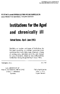 Institutions for the Aged and Chronically Ill United States AprilJune 1963