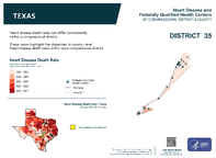 TX Congressional District 35 Heart Disease and Federally Qualified Health Centers Map 118th Congress