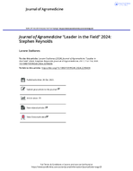Journal of Agromedicine Leader in the Field 2024 Stephen Reynolds