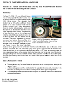 Farmer Died When Run Over by Rear Wheel When He Started the Tractor While Standing On the Ground