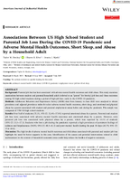 Associations Between US High School Student and Parental Job Loss During the COVID19 Pandemic and Adverse Mental Health Outcomes Short Sleep and Abuse by a Household Adult