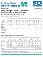Births Marriages Divorces and Deaths Provisional Data for AprilJune 2001