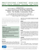 Association of Multisetting Community Programs and Policies With Child Body Mass Index The Healthy Communities Study