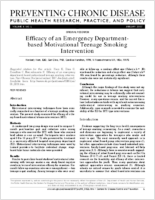 Efficacy of an Emergency Departmentbased Motivational Teenage Smoking Intervention