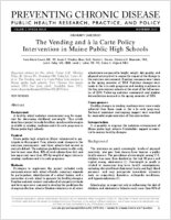 The Vending and  la Carte Policy Intervention in Maine Public High Schools