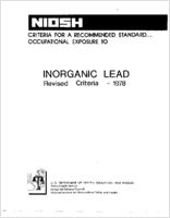 Criteria for a Recommended Standard Occupational Exposure to Inorganic Lead Revised Criteria  1978