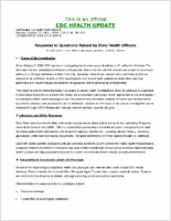 Response to Questions Raised by State Health Officers Monday October 15 2001 1908 EDT 708 PM EDT