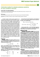 A Derivative Method to Calculate Resistance Sensitivity for Mine Ventilation Networks 202212
