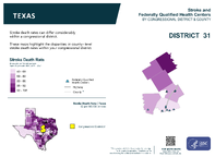 TX Congressional District 31 Stroke and Federally Qualified Health Centers Map 118th Congress
