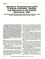 Spread of Cryptococcus gattii in British Columbia Canada and Detection in the Pacific Northwest USA