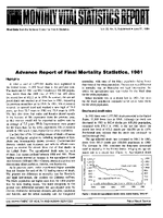 Advance Report of Final Mortality Statistics Advance Report of Final Divorce Statistics 1981 June 22 1984