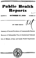 Public Health Reports  v 54 no 43  cover