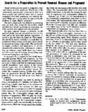 Search For A Preparation To Prevent Venereal Disease And Pregnancy