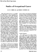 Studies of occupational cancer
