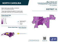 NC Congressional District 13 Stroke and Federally Qualified Health Centers Map 119th Congress