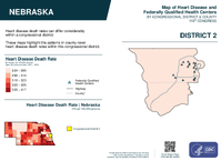 NE Congressional District 02 Heart Disease and Federally Qualified Health Centers Map 119th Congress