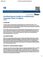 Confined Space Fatality at a Wastewater Treatment Plant in Indiana FACE 8746
