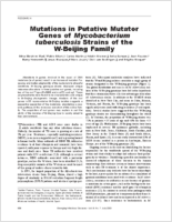 Mutations in Putative Mutator Genes of Mycobacterium tuberculosis Strains of the WBeijing Family