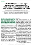 Severe Streptococcus equi Subspecies zooepidemicus Outbreak from Unpasteurized Dairy Product Consumption Italy