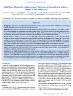 Vital Signs Disparities in Nonsmokers Exposure to Secondhand Smoke  United States 19992012