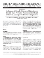 Influence of Family History of Diabetes on Health Care Provider Practice and Patient Behavior Among Nondiabetic Oregonians