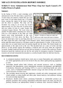 Sewer Administrator Died When Chop Saw Spark Caused a 55Gallon Drum to Explode
