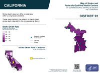 CA Congressional District 22 Stroke and Federally Qualified Health Centers Map 119th Congress