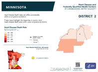 MN Congressional District 02 Heart Disease and Federally Qualified Health Centers Map 118th Congress
