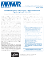 Suicide Rates by Industry and Occupation  National Violent Death Reporting System 32 States 2016