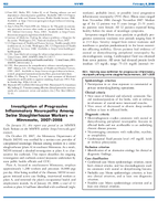 Investigation of Progressive Inflammatory Neuropathy Among Swine Slaughterhouse Workers  Minnesota 20072008
