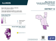 IL Congressional District 10 Stroke and Federally Qualified Health Centers Map 119th Congress