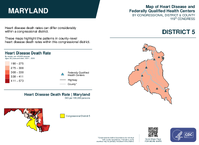 MD Congressional District 05 Heart Disease and Federally Qualified Health Centers Map 119th Congress