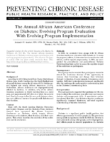 The Annual African American Conference on Diabetes Evolving Program Evaluation With Evolving Program Implementation