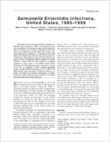 Salmonella Enteritidis Infections United States 19851999