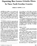 Organizing mass gamma globulin clinics in three North Carolina counties