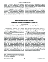 Institutional review boards consideration in developing countries