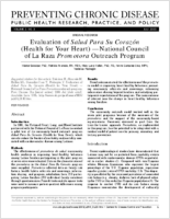 Evaluation of Salud Para Su Corazn Health for Your Heart  National Council of La Raza Promotora Outreach Program