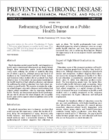 Reframing School Dropout as a Public Health Issue