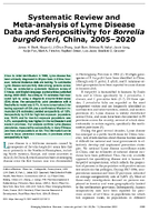 Systematic Review and Metaanalysis of Lyme Disease Data and Seropositivity for Borrelia burgdorferi China 20052020