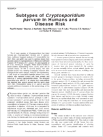 Correlation between Subtypes of Cryptosporidium parvum in Humans and Risk