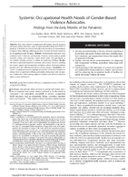 Systemic Occupational Health Needs of GenderBased Violence Advocates Findings from the Early Months of the Pandemic