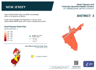NJ Congressional District 03 Heart Disease and Federally Qualified Health Centers Map 118th Congress