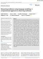 Measuring Resilience using Language Modeling A Computational Approach to Observing Resilience