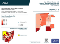 OH Congressional District 05 Heart Disease and Federally Qualified Health Centers Map 119th Congress