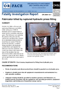 Fabricator killed by ruptured hydraulic press fitting