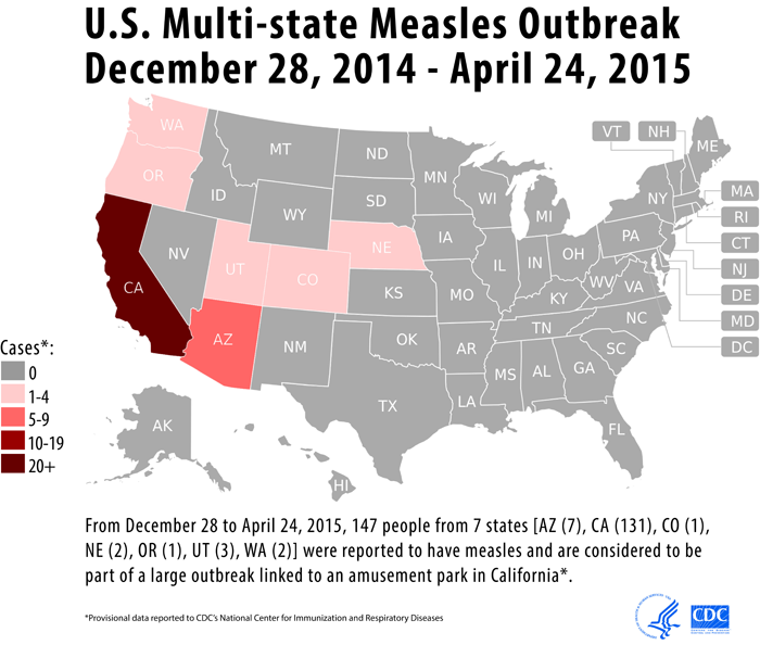 U.S. Multi-state Measles Outbreak December 28, 2014-April 24, 2015