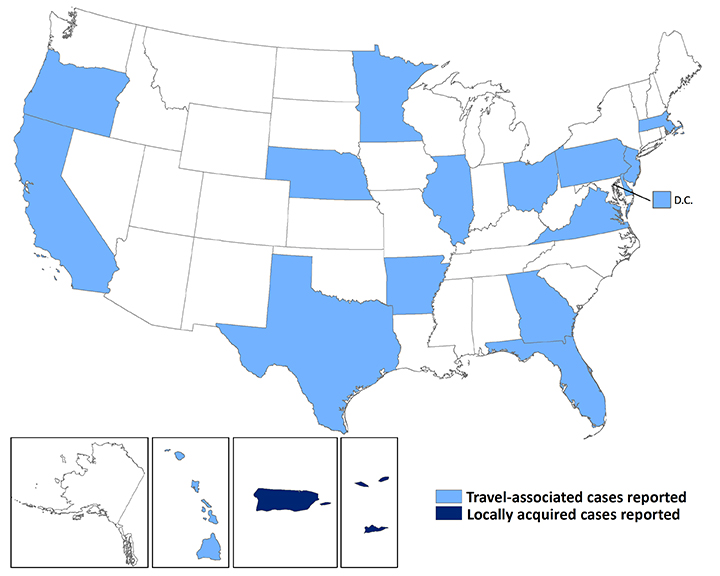 Zika virus disease in the United States, 2015–2016 (as of February 10, 2016)