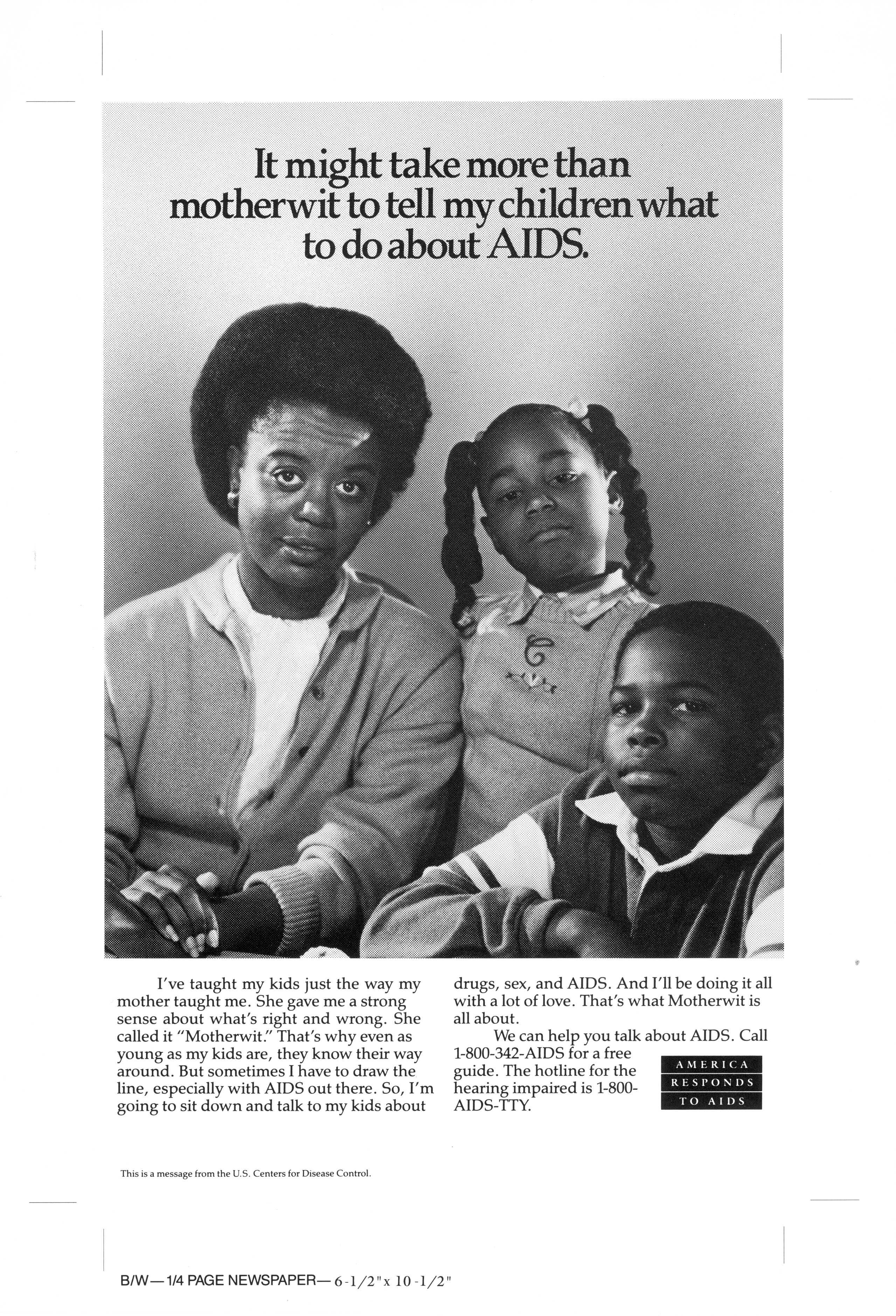 It might take more than motherwit to tell my children what to do about AIDS