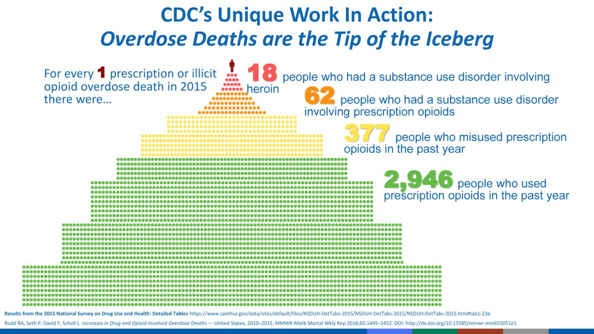 CDC's unique work in action : overdose deaths are the tip of the iceberg
