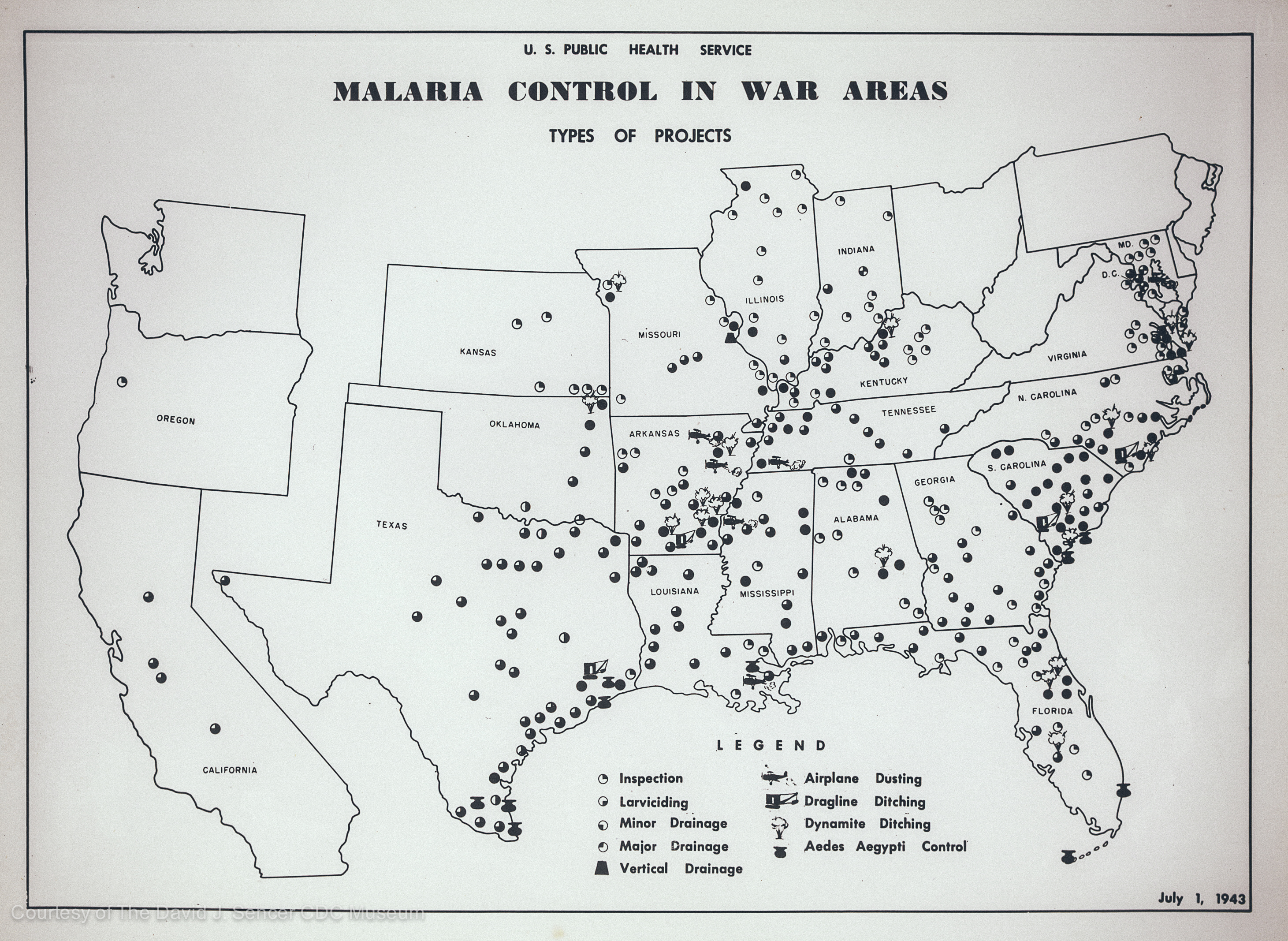 U.S. Public Health Service Malaria Control in War Areas type of projects